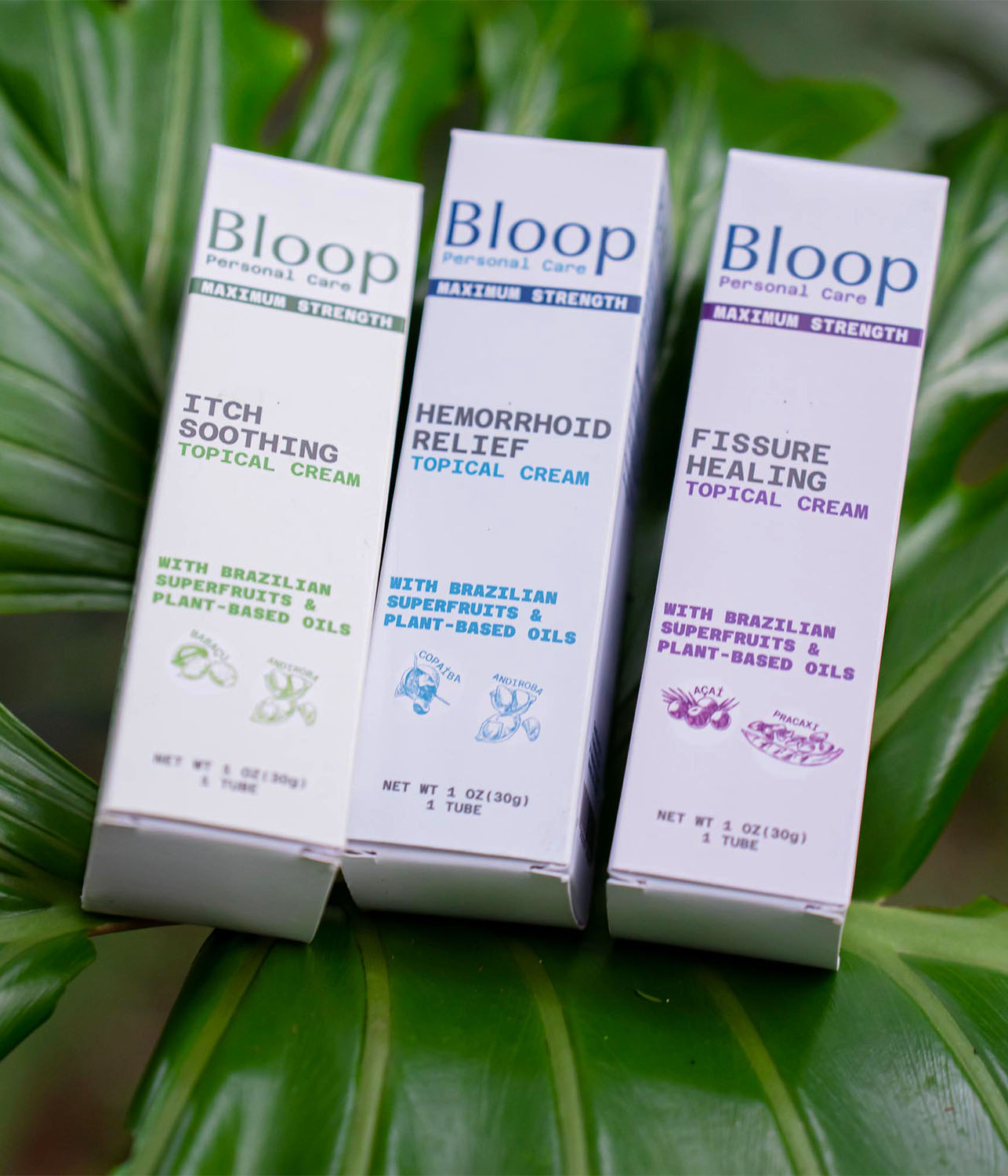 bloop 3 products together on leaf
